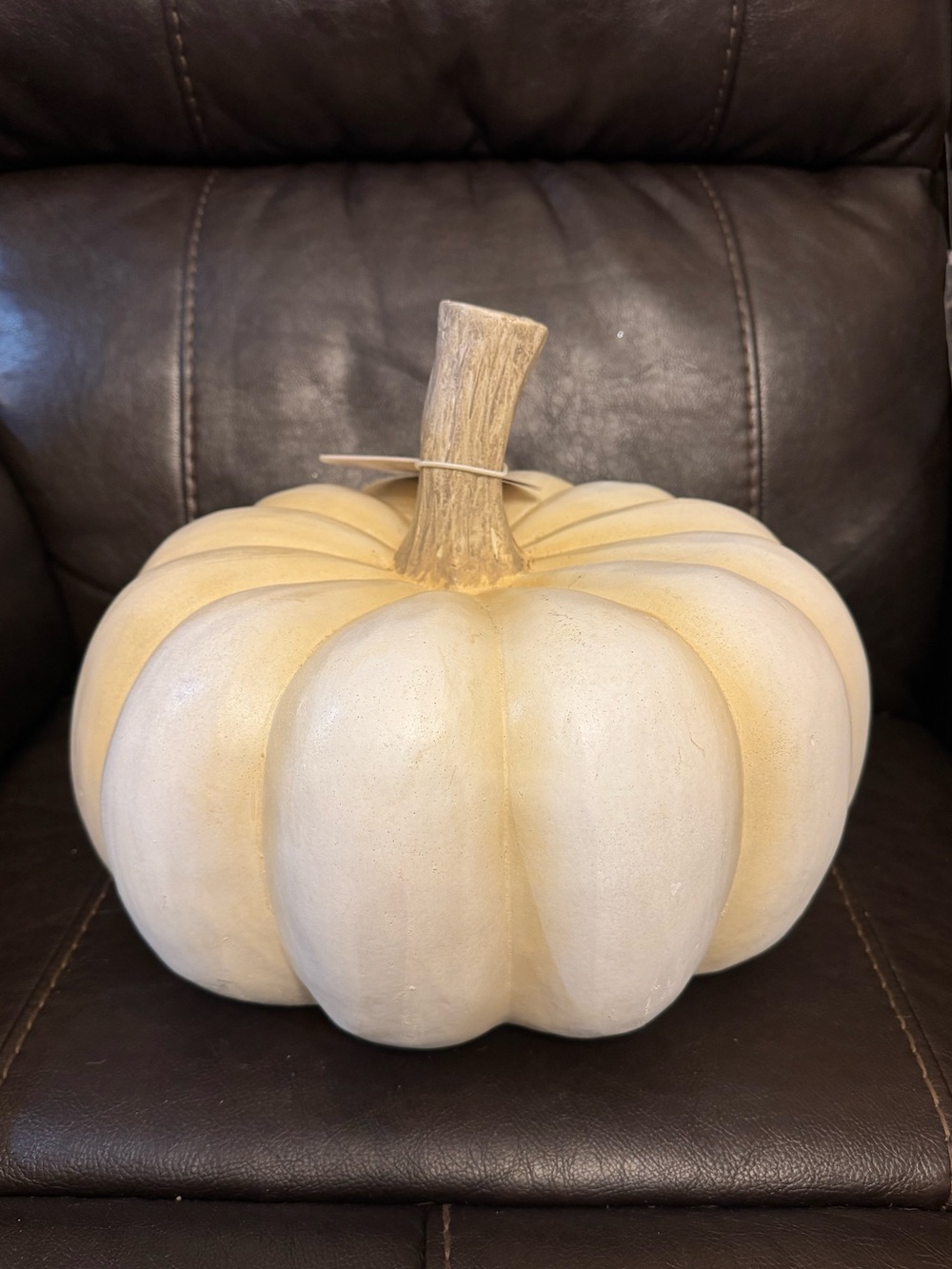 Decorative Cream Pumpkin Accent - Rustic Fall Home Decor large pumpkin